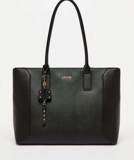 LIU JO shopping bag with charm black