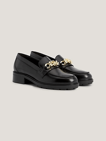 TH Leather Chain Loafers