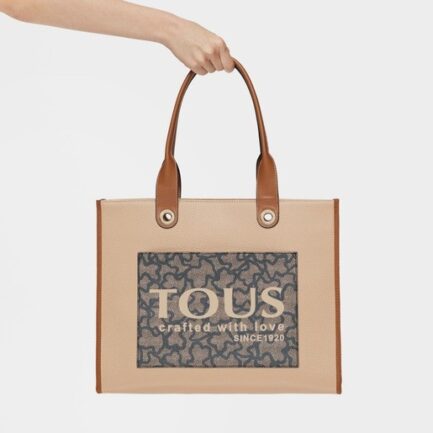 Shopping bag TOUS Amaya Kaos Icon castanho e bege